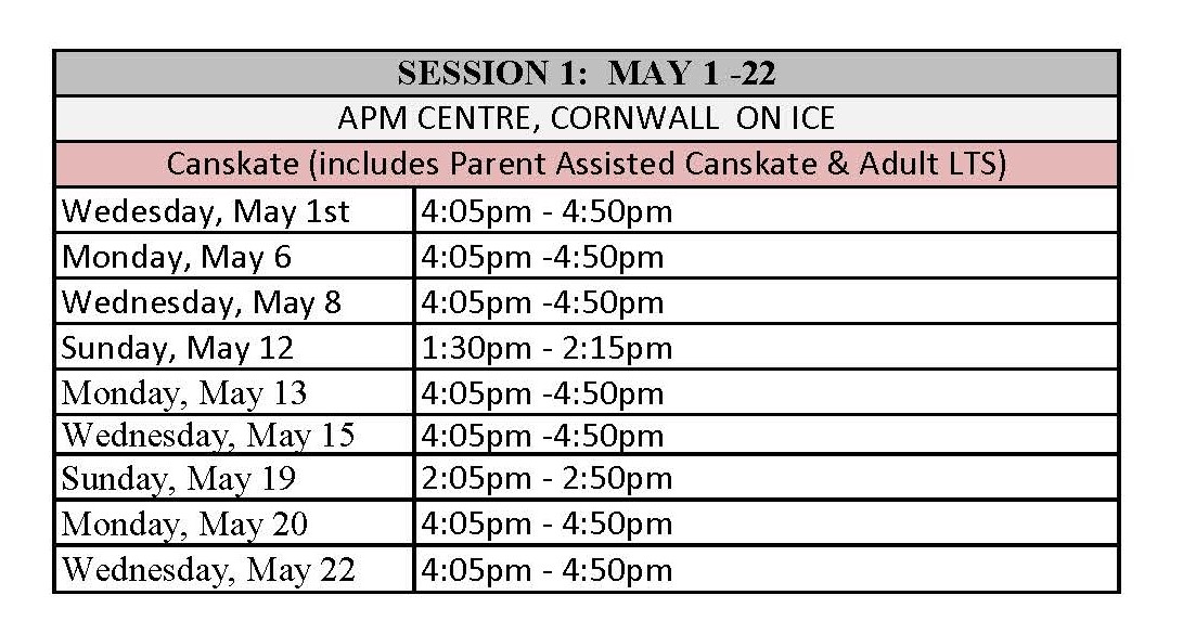 2024 CANSKATE SCHEDULES Island Skating Academy powered by Uplifter